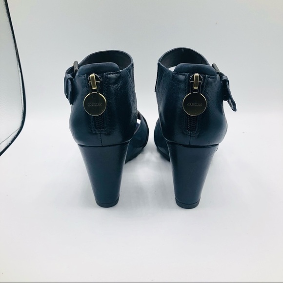 GEOX women’s blue suede wedge sandals size euro 37 US 7‎ - Picture 3 of 12